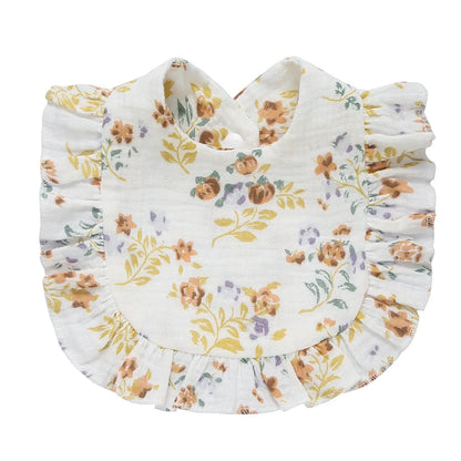 Soft Cotton Bib for Babies – Ruffle Trim Feeding & Drool Bib