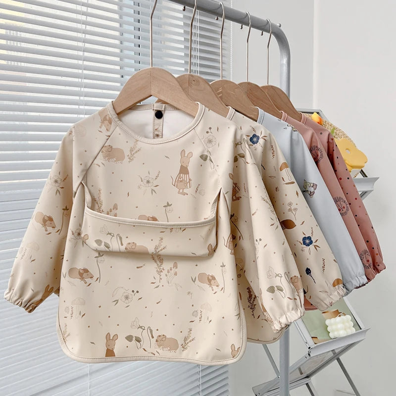 Waterproof Baby Bib – Wipe-Clean with Fun Cartoon Print