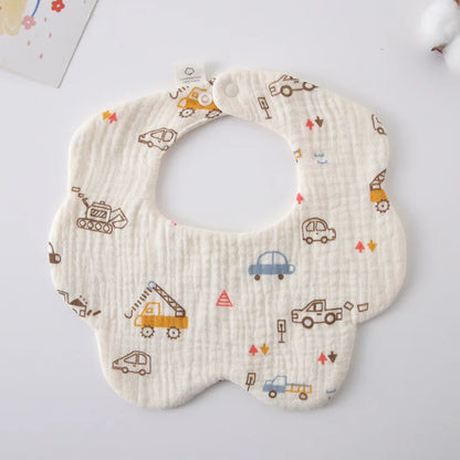 Soft Cotton Petal Baby Bib – Lightweight Summer Bib for Newborns