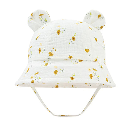 Solid Color Baby Bucket Hat – Soft Cotton Fisherman Sun Cap