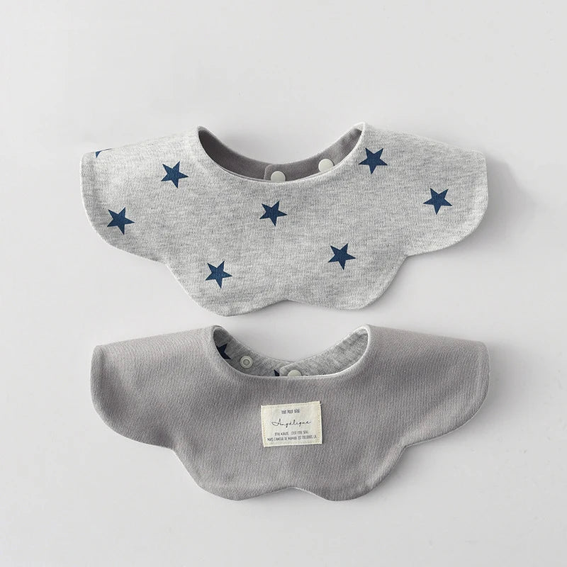 360° Rotatable Cotton Baby Bib – 6-Layer Double-Sided Animal Print
