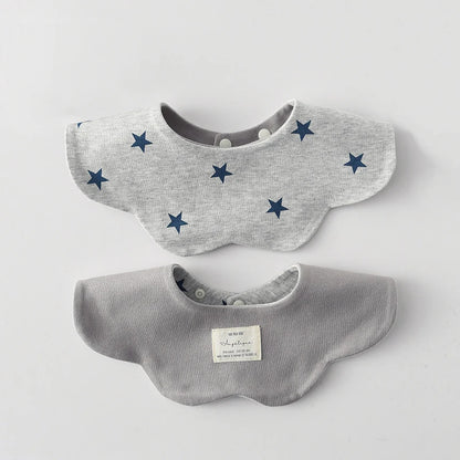 360° Rotatable Cotton Baby Bib – 6-Layer Double-Sided Animal Print