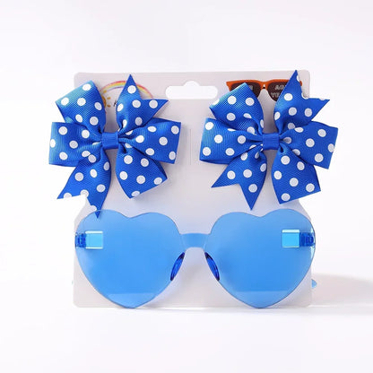 Sparkling Butterfly Hair Clip & Love Glasses Set – Fashion Kids Hair Accessories