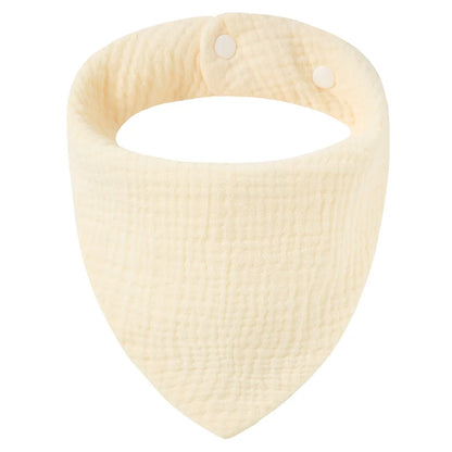 Crepe Cotton Baby Bandana Bib – Soft Triangle Feeding & Drool Cloth for Newborns