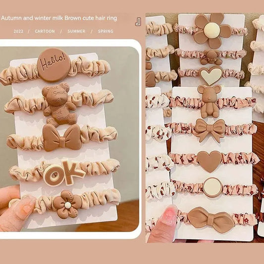 10Pcs Hair Ring Set – High Elastic Leather Hair Bands for Ponytails