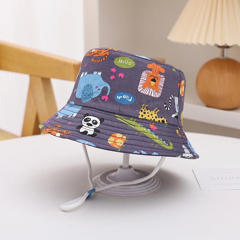 Panama Baby Sun Hat – Cotton Cartoon Summer Bucket Hat