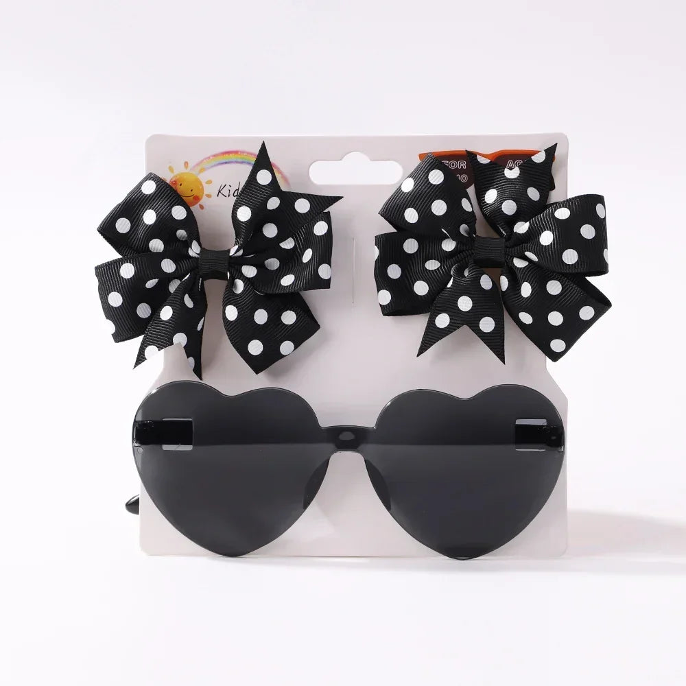 Sparkling Butterfly Hair Clip & Love Glasses Set – Fashion Kids Hair Accessories