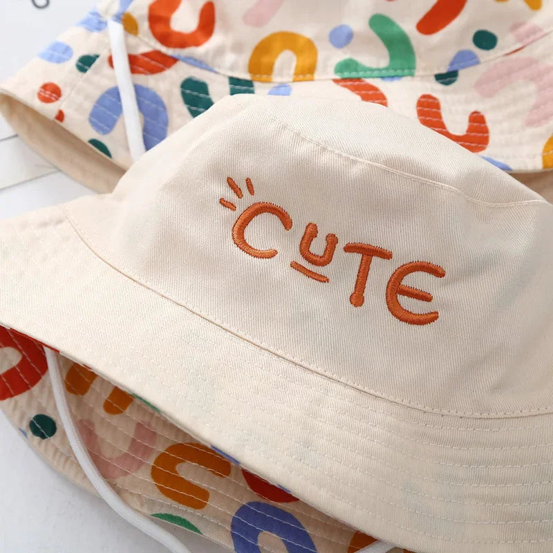 Double-Sided Baby Bucket Hat – Embroidered Cotton Summer Sun Cap