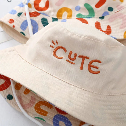 Double-Sided Baby Bucket Hat – Embroidered Cotton Summer Sun Cap