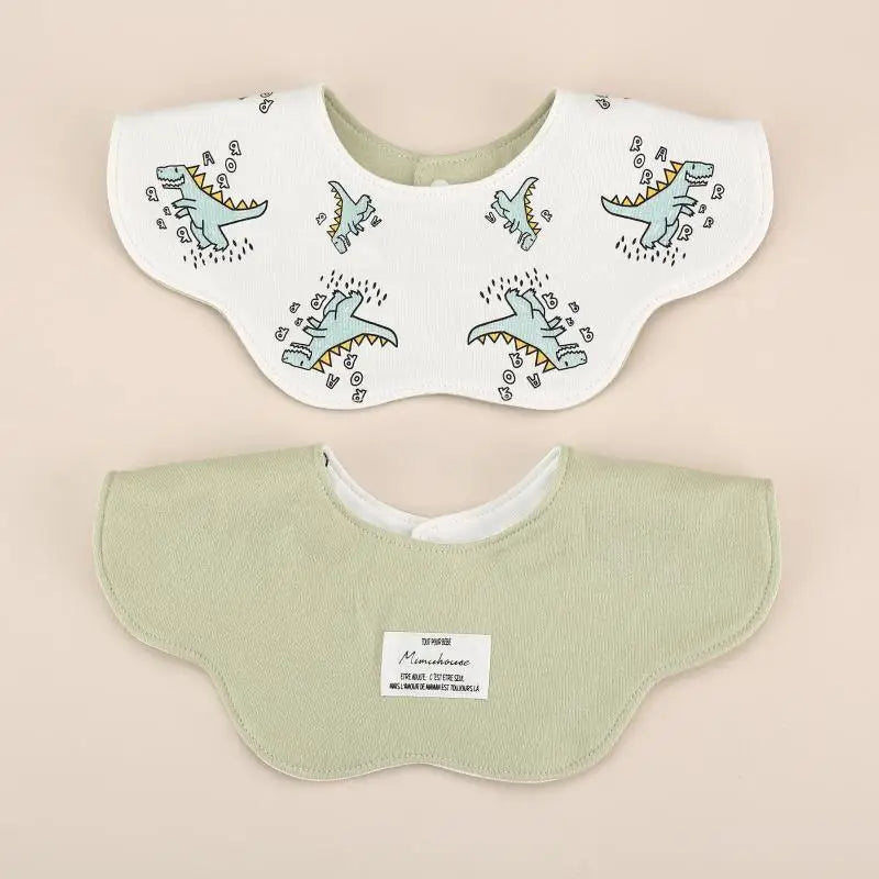 360° Rotatable Cotton Baby Bib – 6-Layer Double-Sided Animal Print