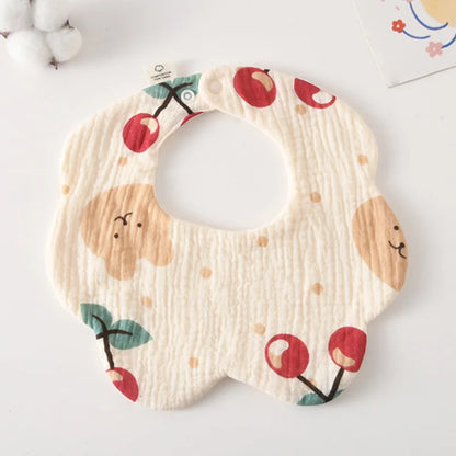 Soft Cotton Petal Baby Bib – Lightweight Summer Bib for Newborns