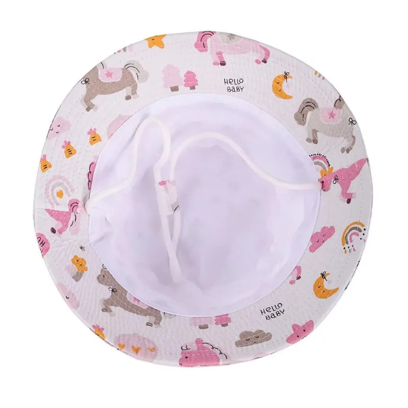 Panama Baby Sun Hat – Cotton Cartoon Summer Bucket Hat