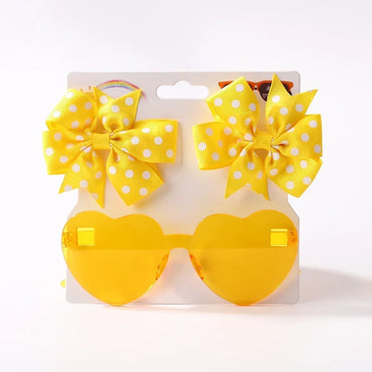 Sparkling Butterfly Hair Clip & Love Glasses Set – Fashion Kids Hair Accessories