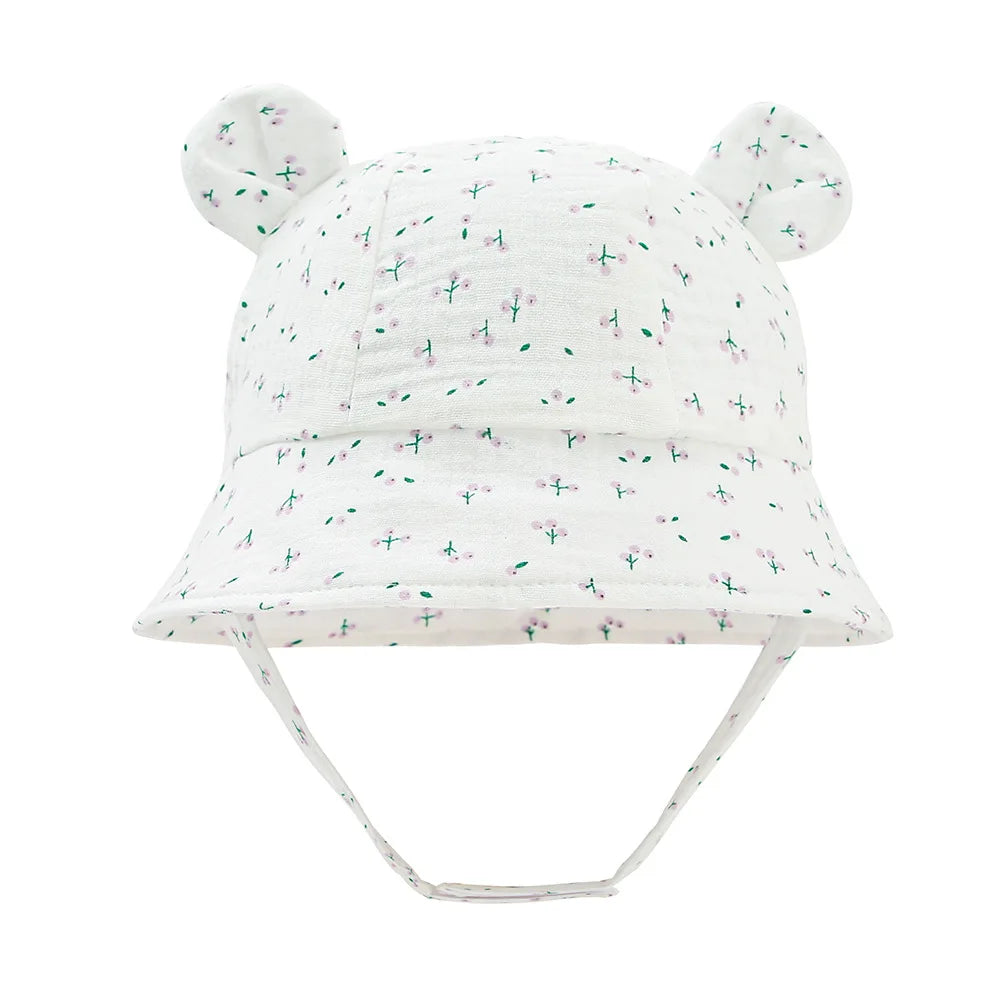 Solid Color Baby Bucket Hat – Soft Cotton Fisherman Sun Cap
