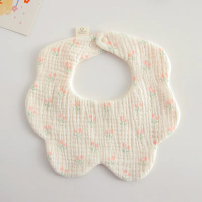 Soft Cotton Petal Baby Bib – Lightweight Summer Bib for Newborns