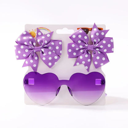 Sparkling Butterfly Hair Clip & Love Glasses Set – Fashion Kids Hair Accessories