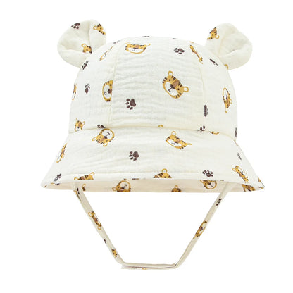 Solid Color Baby Bucket Hat – Soft Cotton Fisherman Sun Cap