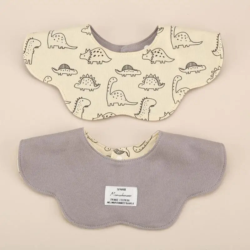 360° Rotatable Cotton Baby Bib – 6-Layer Double-Sided Animal Print