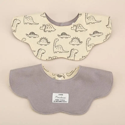 360° Rotatable Cotton Baby Bib – 6-Layer Double-Sided Animal Print