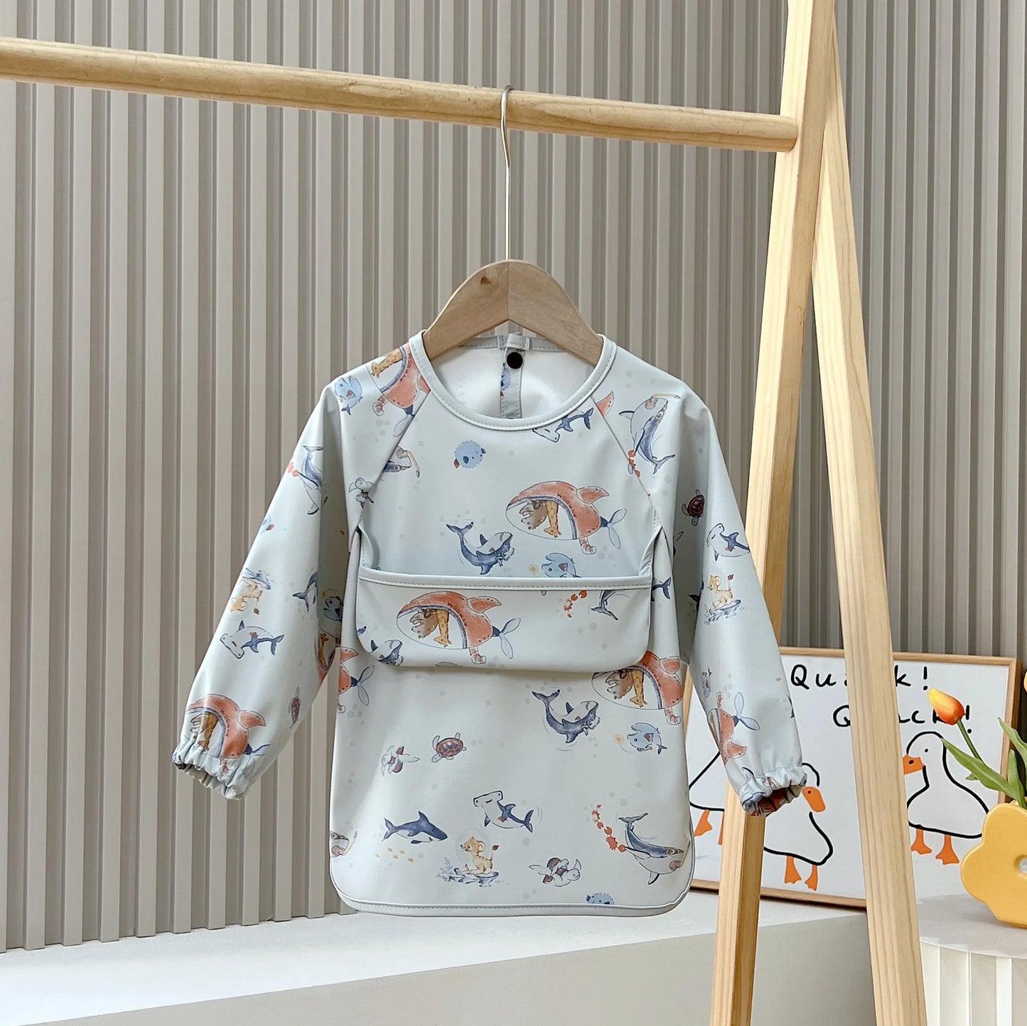 Waterproof Baby Bib – Wipe-Clean with Fun Cartoon Print