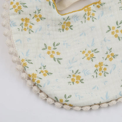3-Pack Baby Flower Bibs & Bow Headband Set