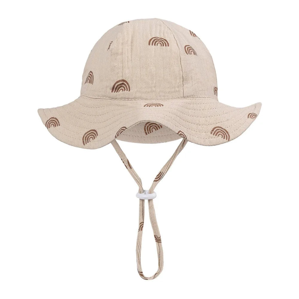 Floral Print Baby Bucket Hat – Soft Cotton Sun Cap