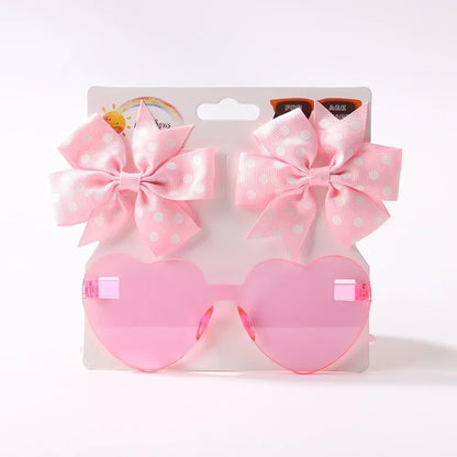 Sparkling Butterfly Hair Clip & Love Glasses Set – Fashion Kids Hair Accessories