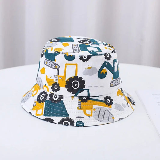 Cartoon Baby Bucket Hat – Large Brim Cotton Sun Cap
