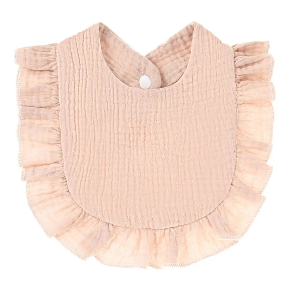 Soft Cotton Bib for Babies – Ruffle Trim Feeding & Drool Bib
